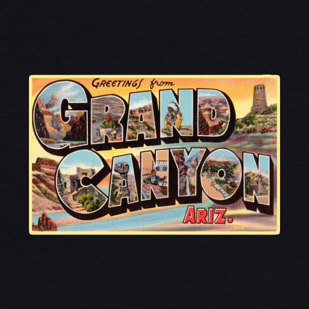 Greetings from Grand Canyon, Arizona - Vintage Large Letter Postcard by Naves